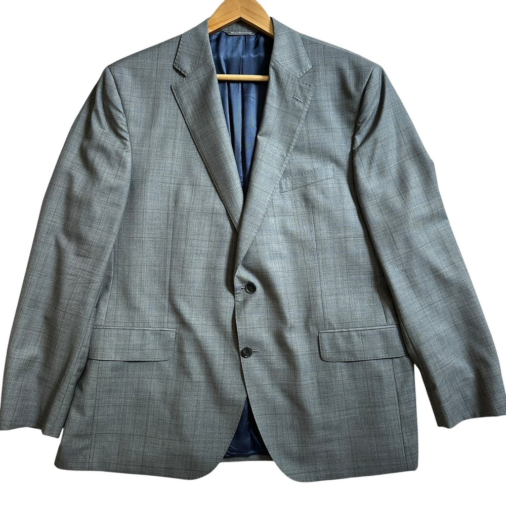 Jack Victor Elite Norway Men's Size 46R Wool Blazer Gray Check Sport Coat Canada